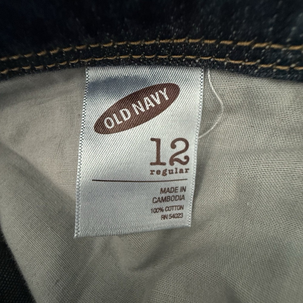 Old Navy Mid Rise Crop Wide Leg Blue Jeans 12 Clean Girl Scandi Street Dark Wash - Picture 8 of 16